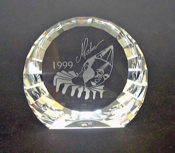 Swarovski_SCS_Paperweight_1999_Pierrot_60mm_disc_241874 | The Crystal Lodge