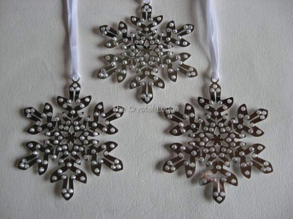 Swarovski_ornament_set_Pixel_snowflakes_rhodium_1135179 | The Crystal Lodge